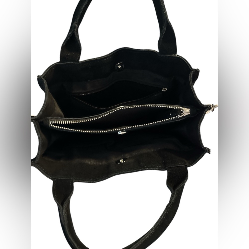 Urban Outfitters Black Cow Suede Leather Handbag/Shoulder Bag EUC - Picture 5 of 8
